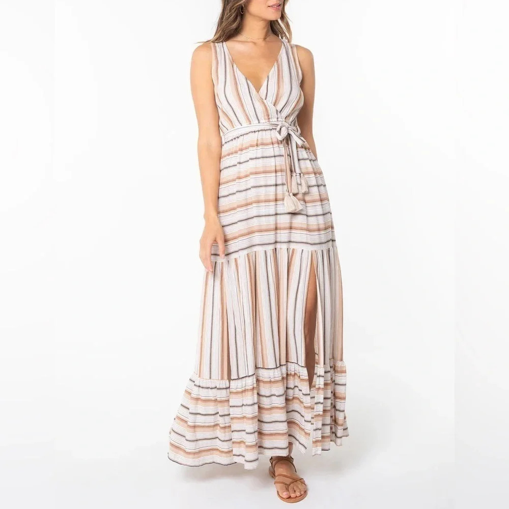 L*space Sz Large Emma Maxi Sun Dress
Resort Cover up Sun soaked Striped NWT